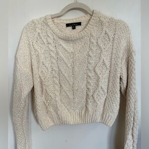 Cream Chenille Crop Sweater